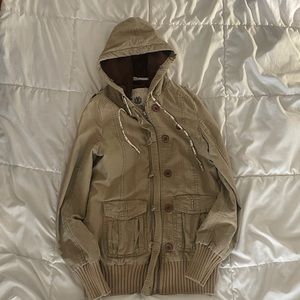 women's Tan Hooded Jacket